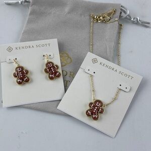 Kendra Scott Gold and Red Gingerbread Jewelry Set